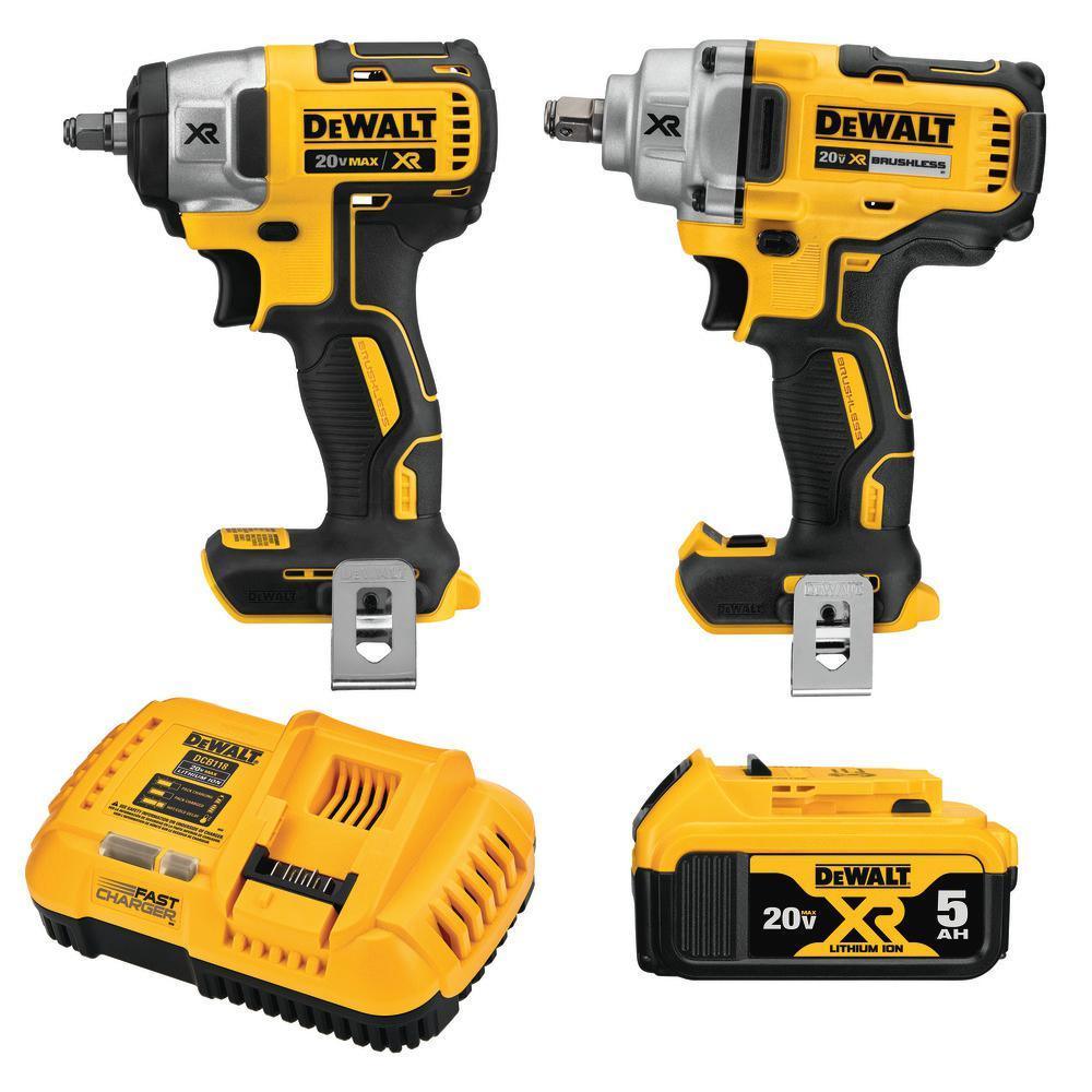 20-Volt MAX XR Lithium-Ion Cordless Automotive Combo Kit (2-Tool) with 1/2 in. Impact Wrench & 3/8 in. Impact Wrench