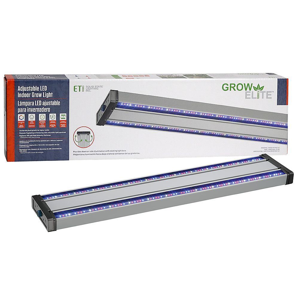 Grow Elite Brushed Nickel Integrated LED 72-Watt Indoor Grow Light Linkable Adjustable Height