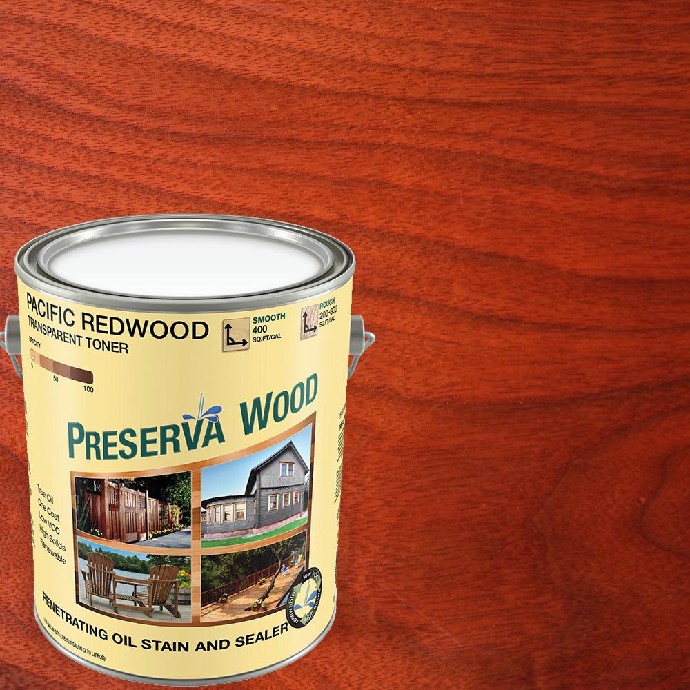 Preserva Wood 1 gal. Oil-Based Pacific Redwood Penetrating Exterior Stain and Sealer