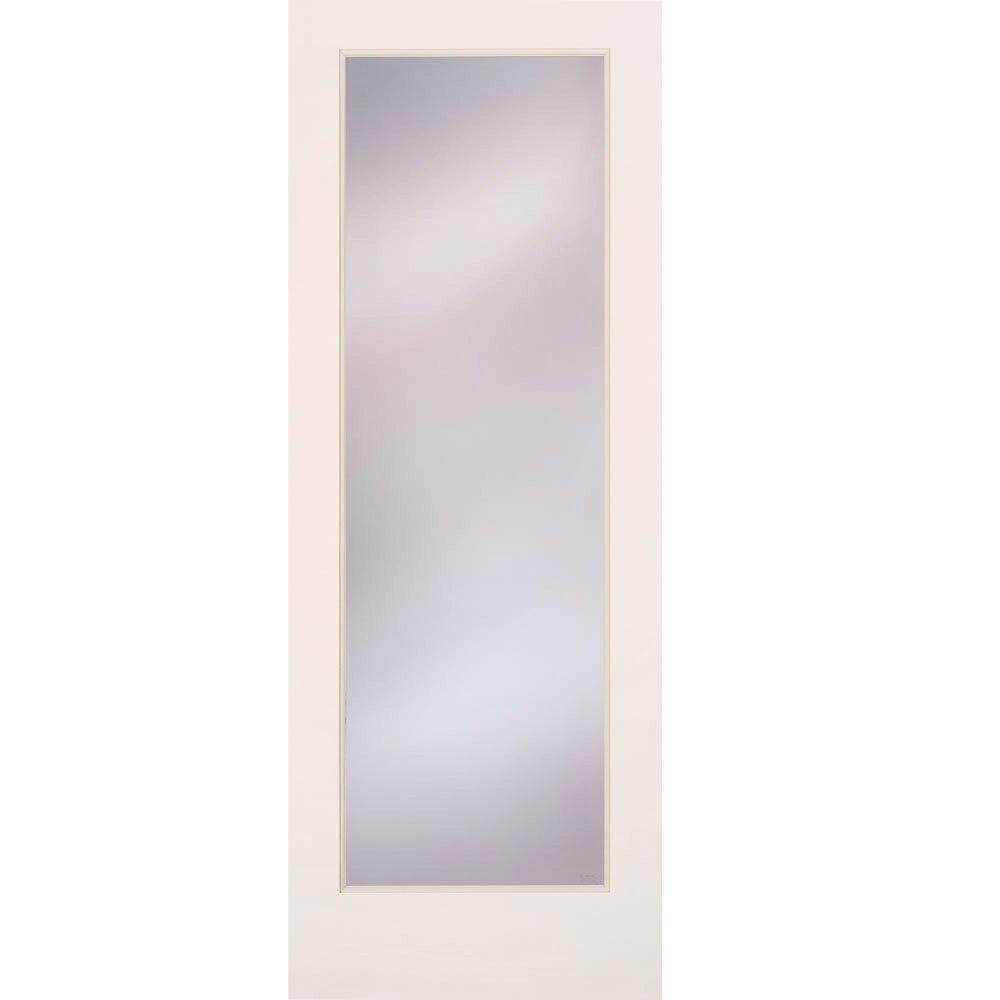 24 in. x 80 in. Privacy Smooth 1 Lite Primed MDF Interior Door Slab