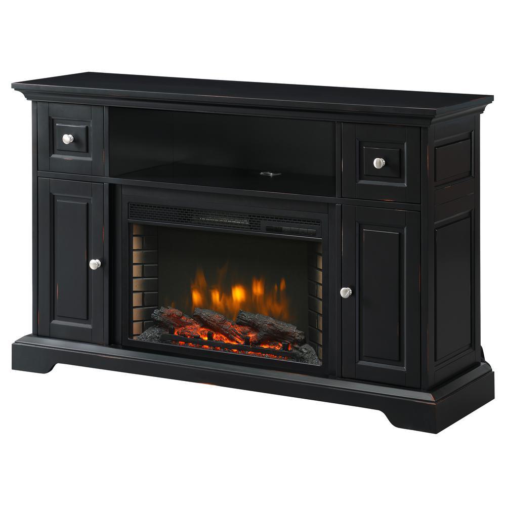 Sutherland 53 in. Freestanding Electric Fireplace TV Stand in Aged Black