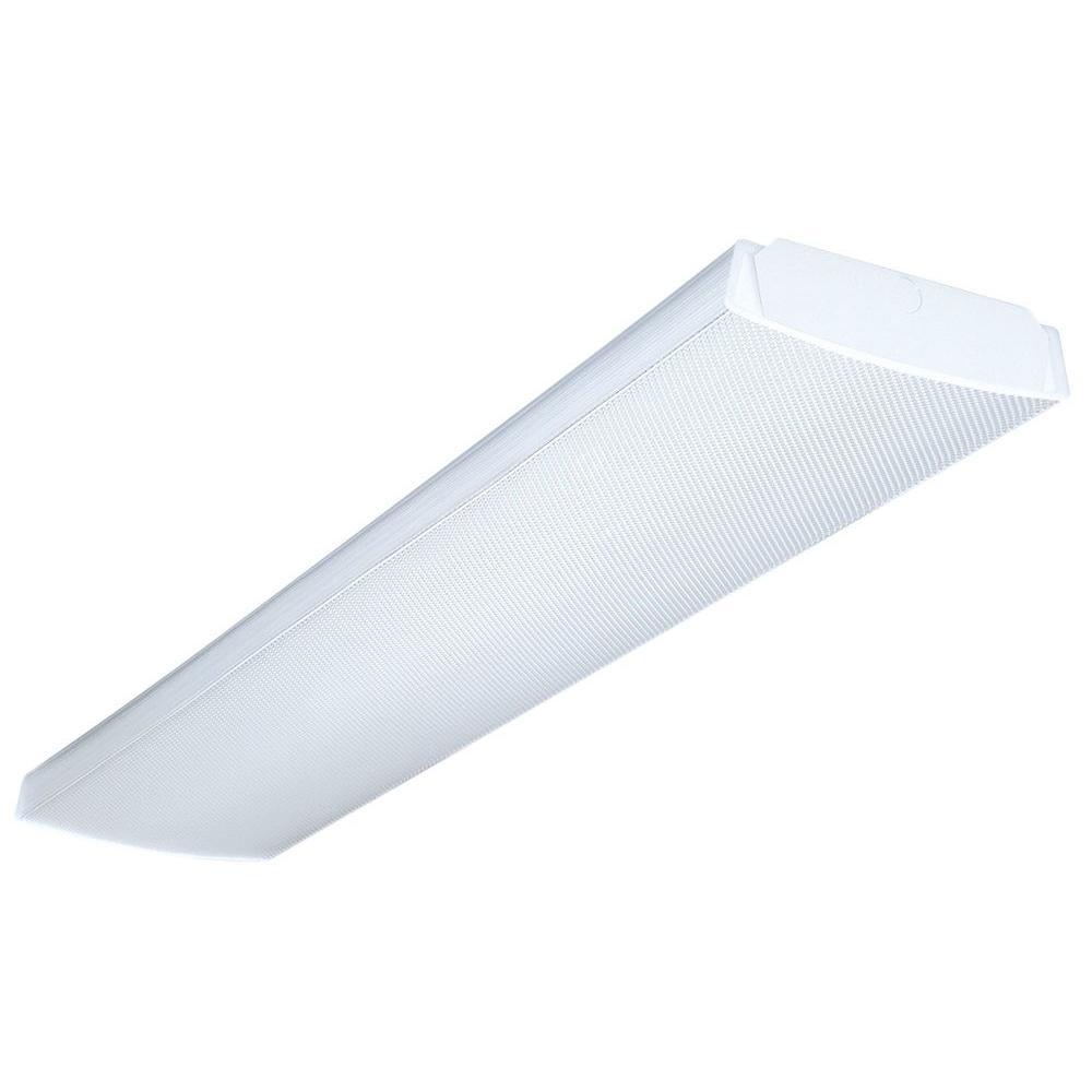 Multi-Volt 2-Light White T5 Fluorescent High Output Wraparound Fixture