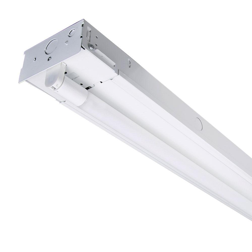 4 ft. 26-Watt 1-Light White Strip Light Fixture T8 Industrial LED with 3500 Lumens DLC Flex Tube 120-Volt-277-Volt 4000K