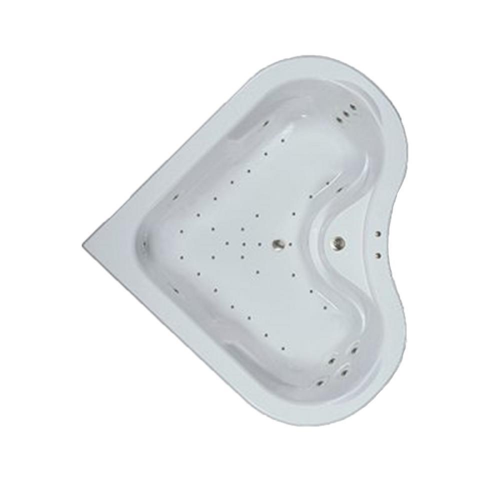 64 in. Acrylic Corner Drop-in Air Bathtub in Black