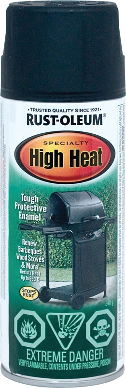 Rust-Oleum N7778830 Enamel Spray Paint, 340 g Can, 7 to 8 sq-ft Coverage Area, Flat, Black