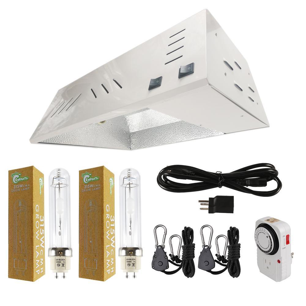 630-Watt CMH Ceramic Metal Halide Grow Light Fixture with Built-In Ballast System and 3100K Lamp