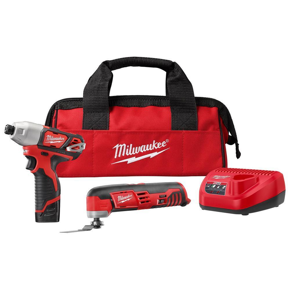 M12 12-Volt Lithium-Ion Cordless Oscillating Multi-Tool and Impact Driver Combo Kit (2-Tool) with Battery and Charger