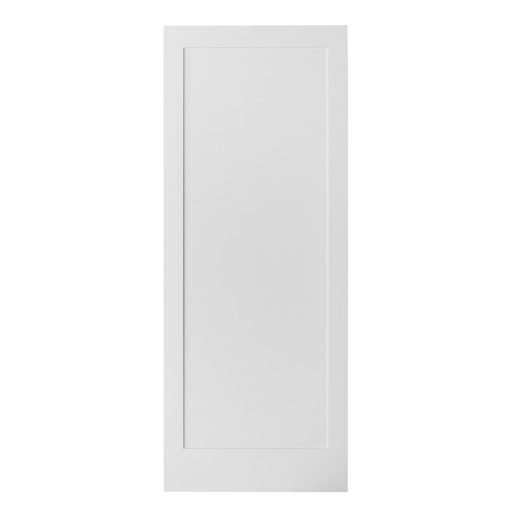 33 in. x 84 in. Pure Glossy White Wood Interior Barn Door Slab