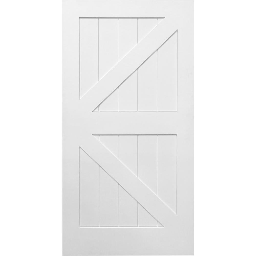 36 in. x 84 in. K-Plank Primed MDF Interior Barn Door Slab