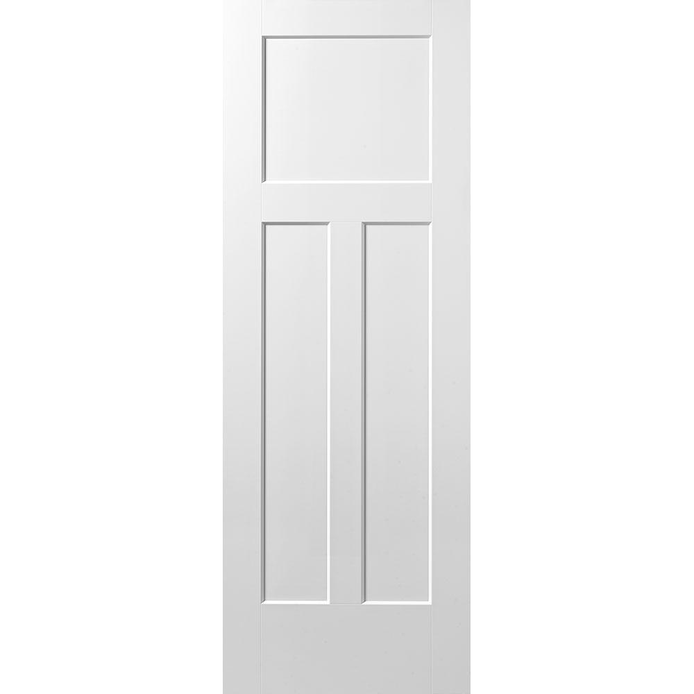 30 in. x 80 in. Winslow Primed 3-Panel Solid Core Composite Interior Door Slab
