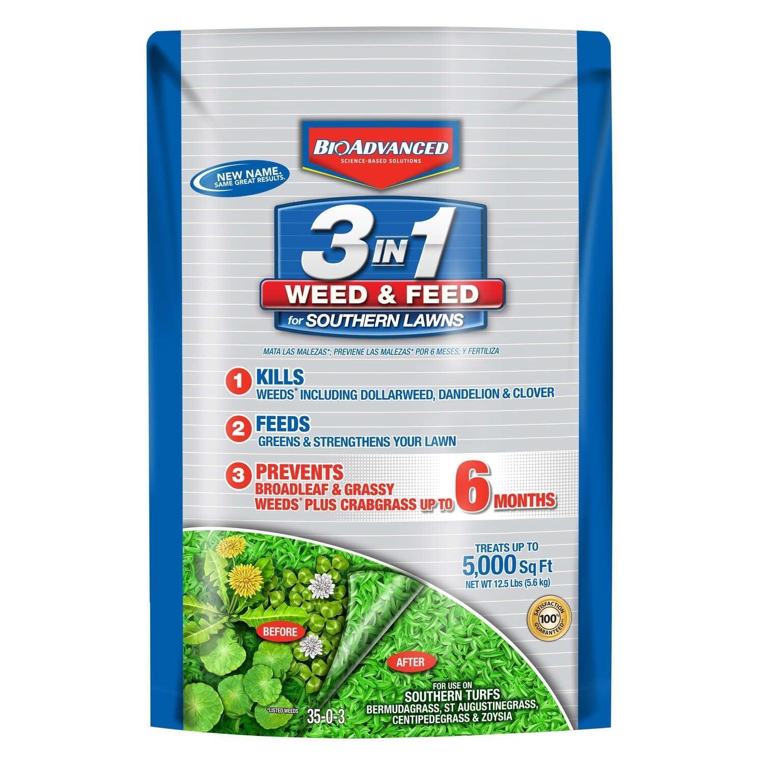 BioAdvanced Weed & Feed Lawn Fertilizer For Southern Grasses 5000 sq ft