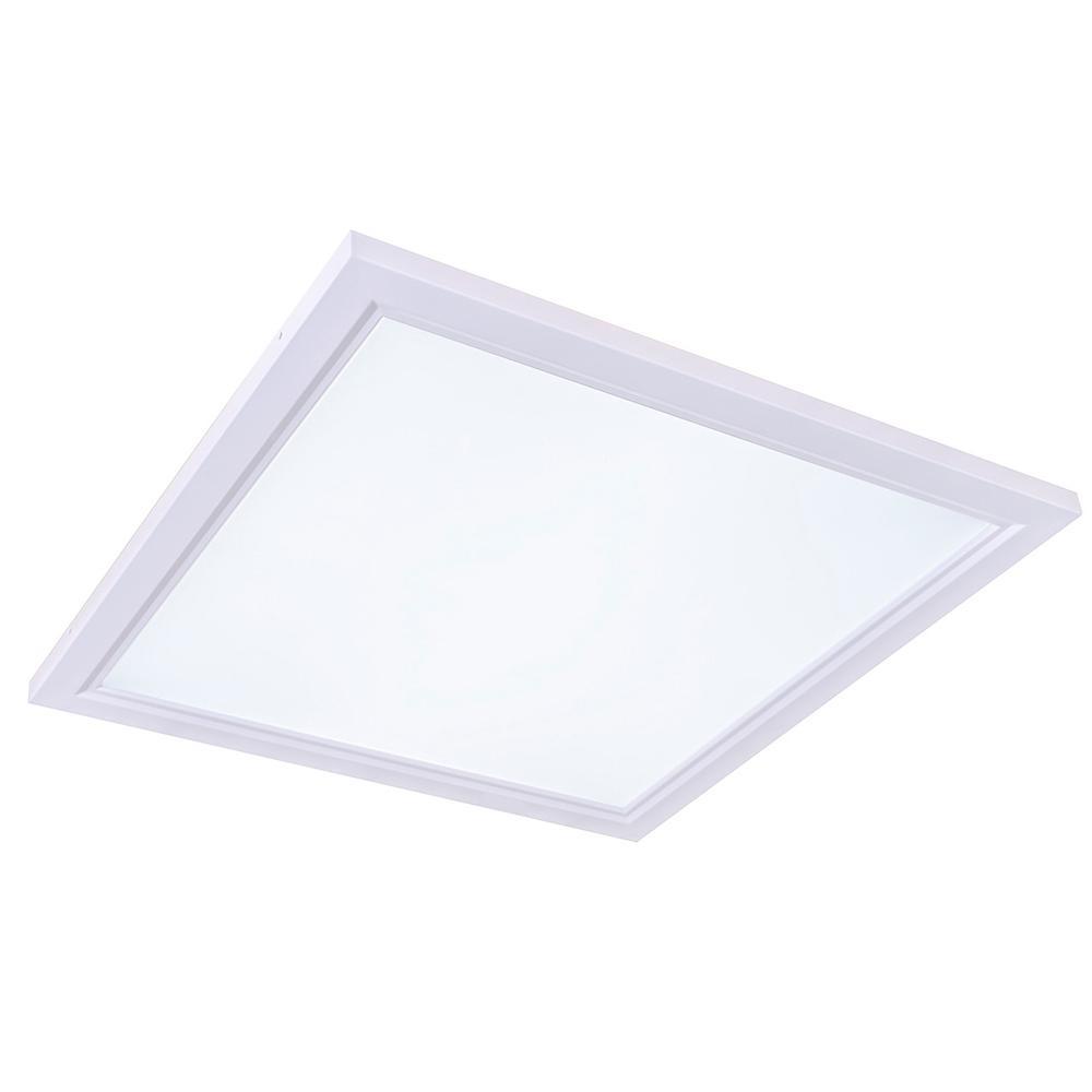 2 ft. x 2 ft. White Dimmable Edge-Lit 40-Watt 4000K Integrated LED Flat Panel Flushmount Wraparound