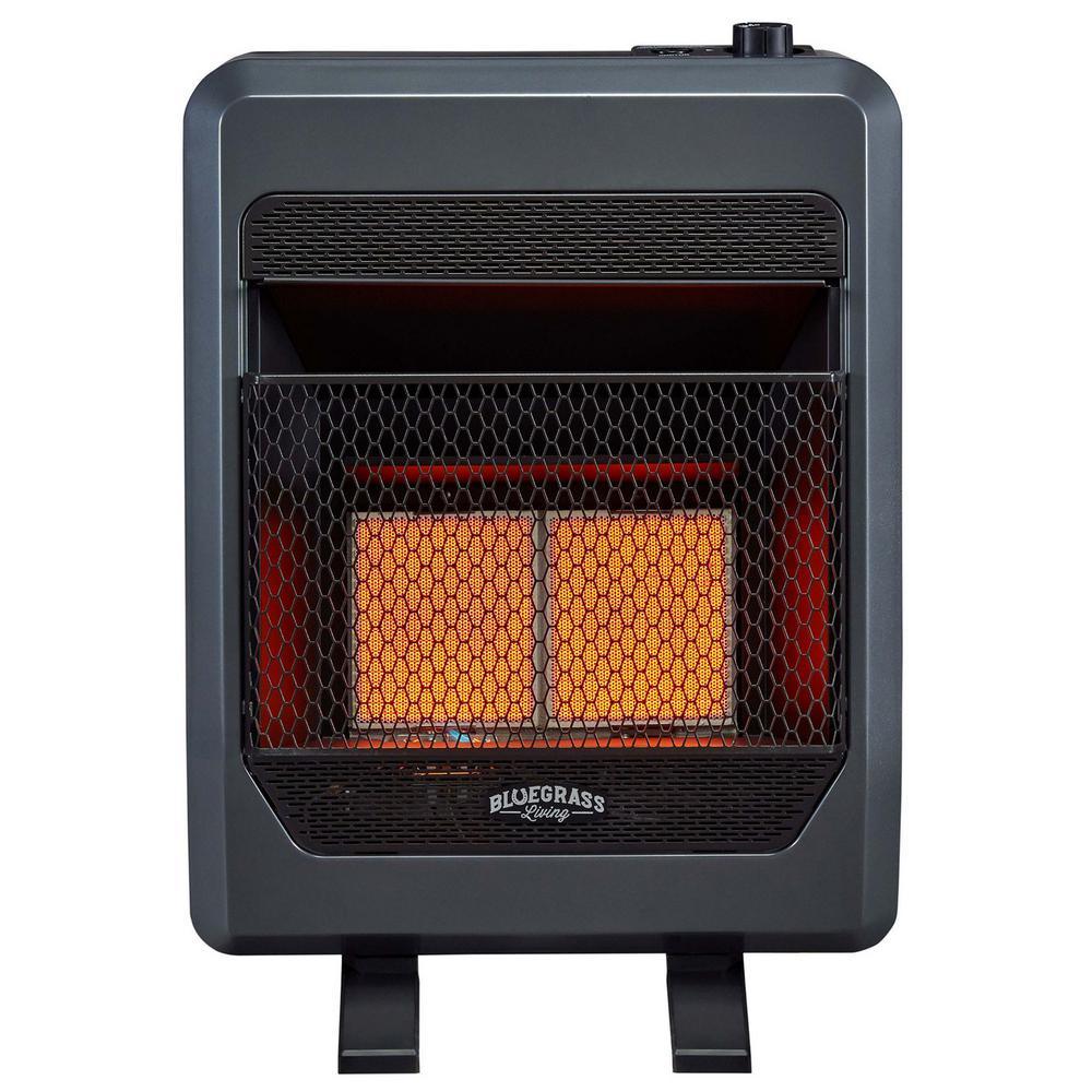 T-Stat Control 20,000 BTU Vent Free Natural Gas Infrared Gas Space Heater With Blower