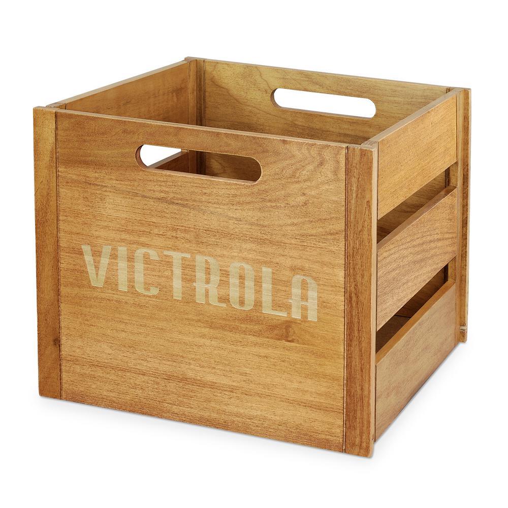 Wooden Record and Vinyl Crate