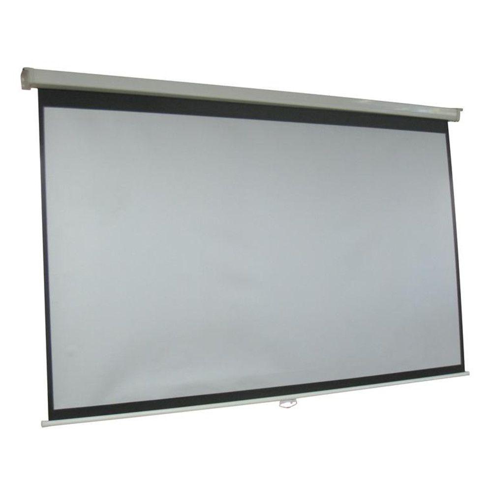 ProHT 84 in. Manual Projection Screen with White Frame