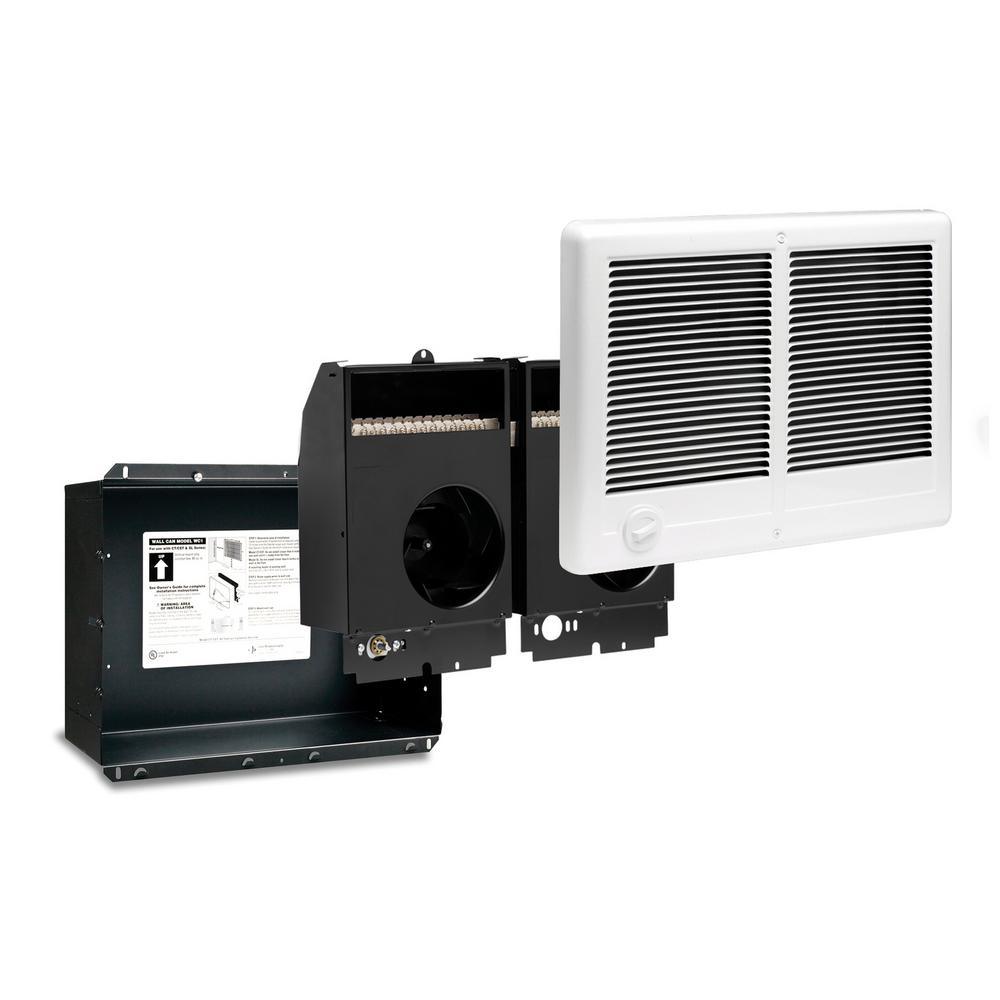 Com-Pak Twin 4000-Watt 240-Volt 13684-BTU In-Wall Fan Forced Electric Heater in White