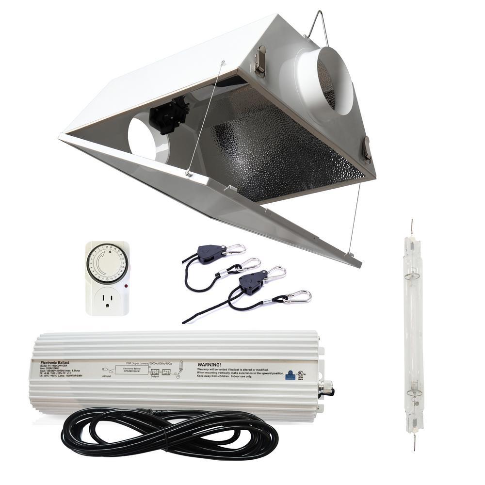 1000-Watt Double Ended HPS 120/240-Volt Grow Light System with DE Large Air Cooled Grow Light Reflector
