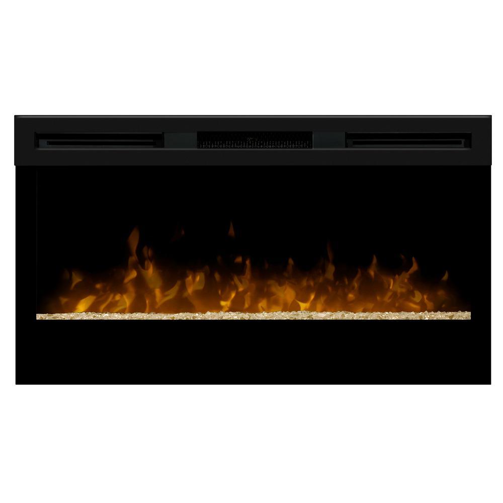 34 in. Linear Wall Mount Electric Fireplace in Black