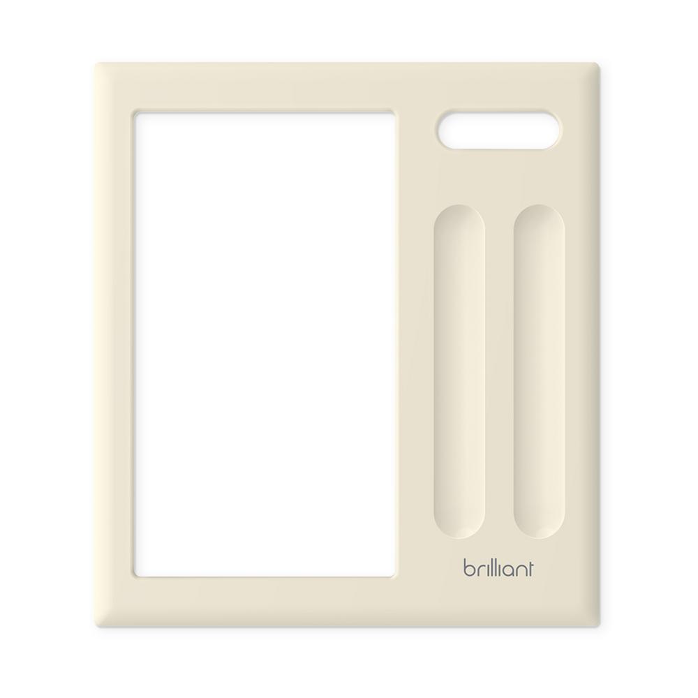 Smart Home Control 2-Switch Panel Snap-On Frame in Light Almond