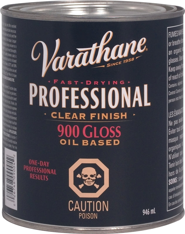 Varathane Y90041 Finish, Gloss, Clear, Liquid, 946 mL, Can