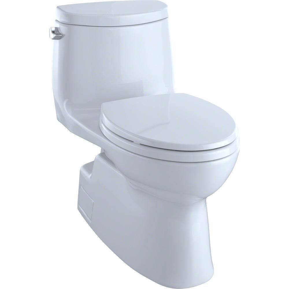 Carlyle II 1-Piece 1.28 GPF Single Flush Elongated Skirted Toilet with CeFiONtect in Cotton White