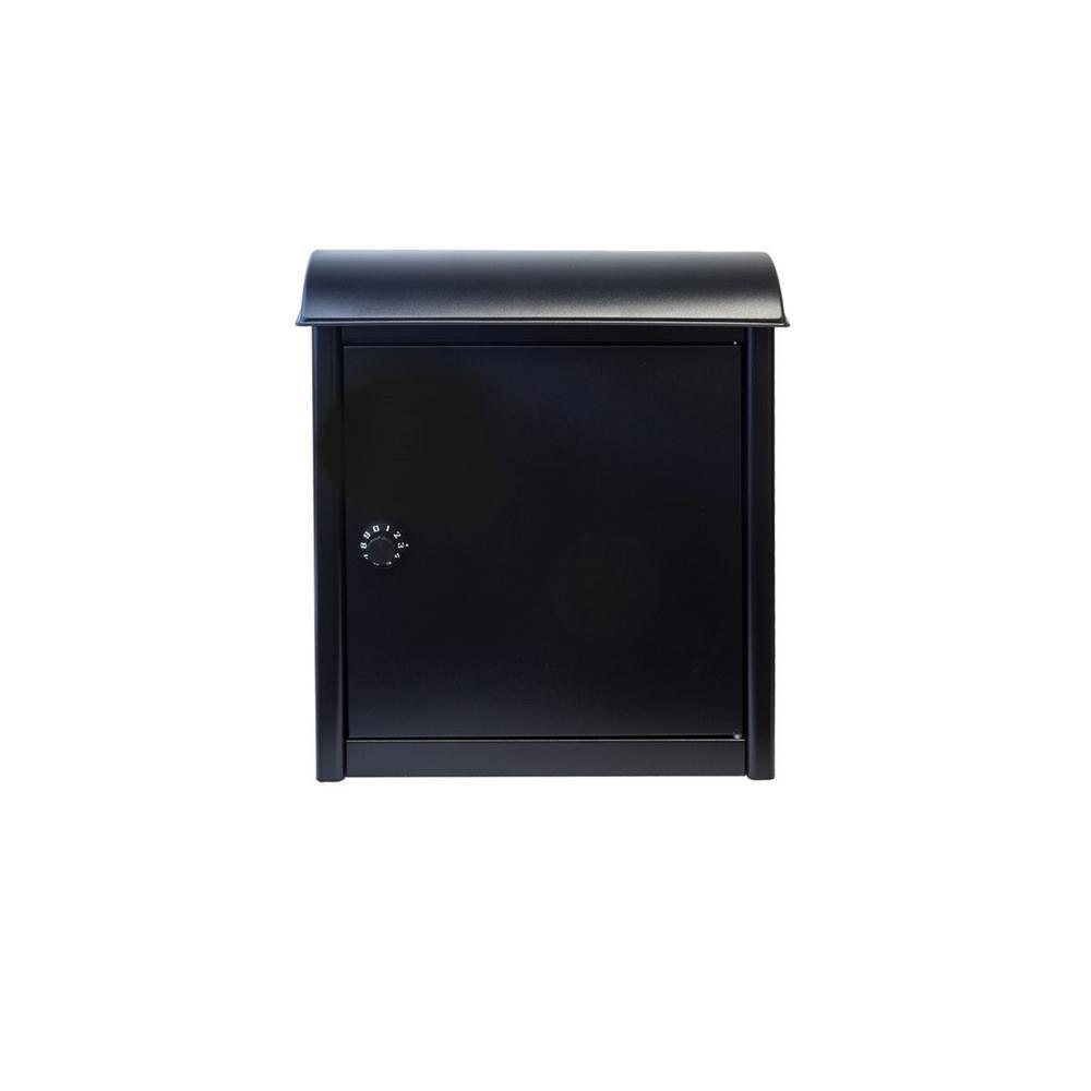 Leece Wall Mounted Mailbox in Black with Combo Lock