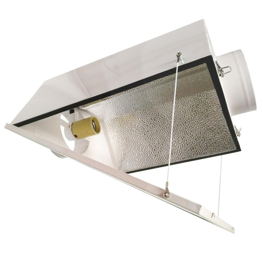 Large Air Cooled with 6 in. Duct and Glass Panel Grow Light Reflector for up to 1000-Watt
