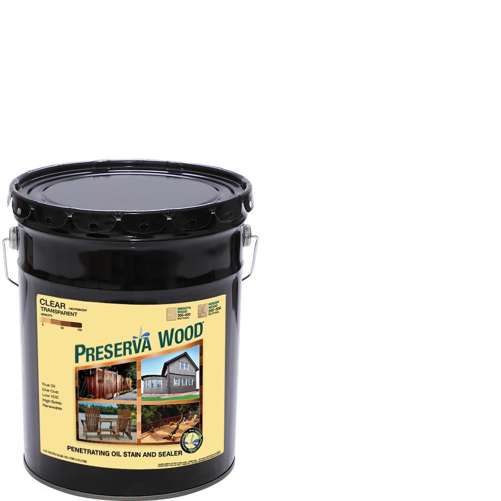 Preserva Wood 5 Gal. Clear Penetrating Oil-Based Exterior Stain and Sealer
