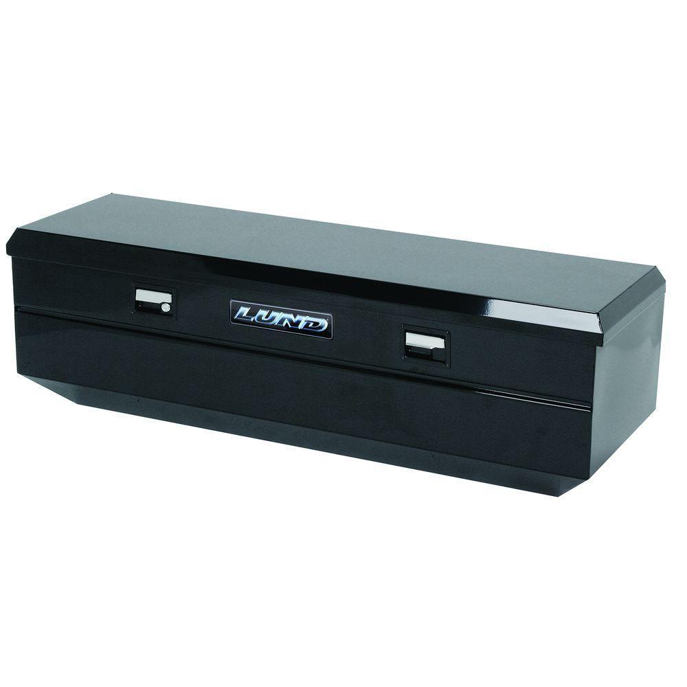 Lund 61 in Gloss Black Steel Flush Mount Full Size Chest Truck Tool Box with mounting hardware and keys included