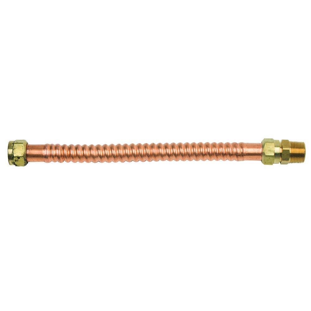 3/4 in. FIP/MIP x 3/4 in. FIP x 12 in. Copper Water Heater Connector (7/8 in. O.D.)