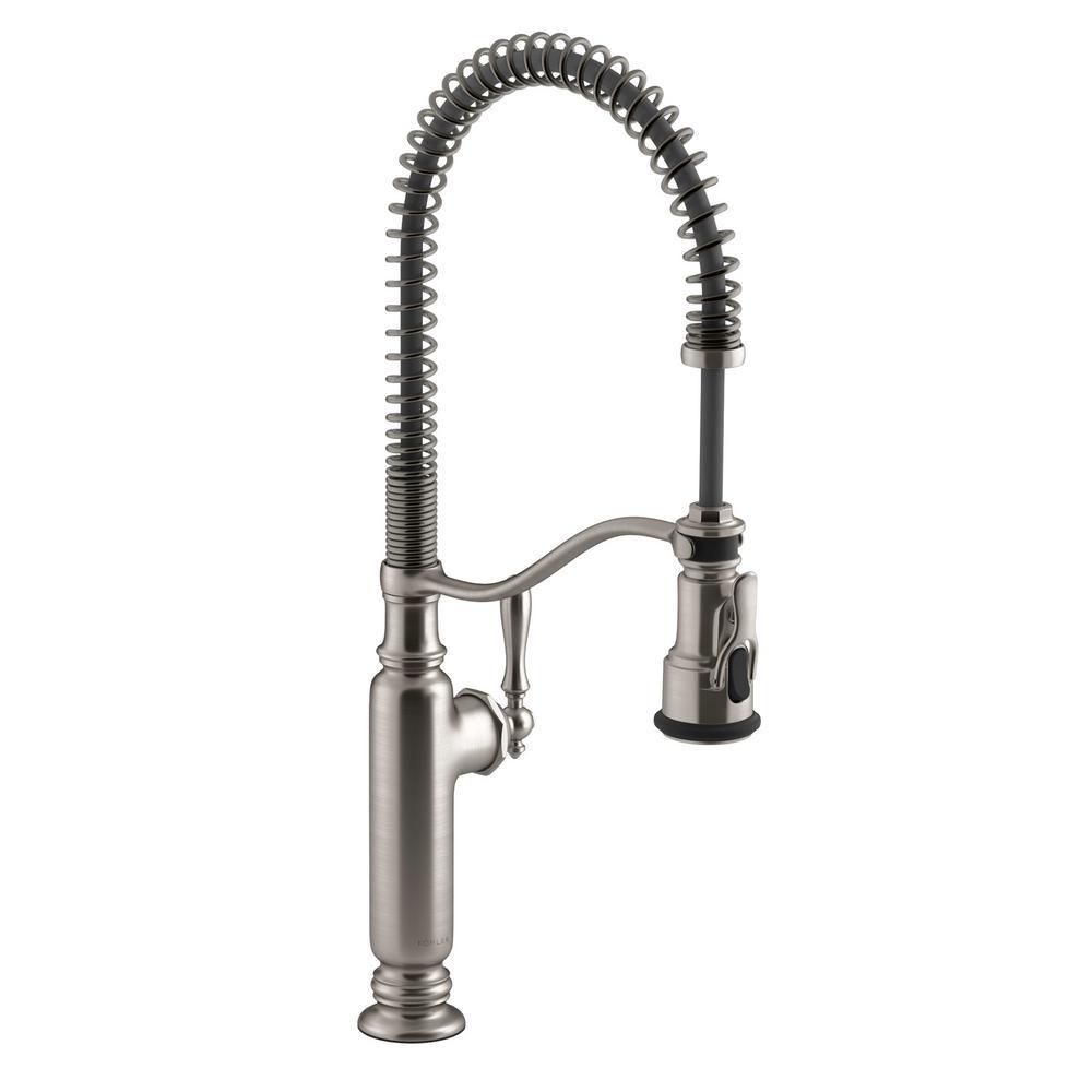 Tournant Single-Handle Pull-Down Sprayer Kitchen Faucet in Vibrant Stainless