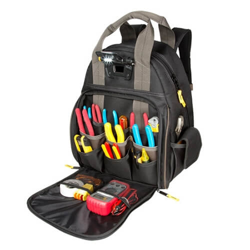 CLC L255 Lighted Tool Backpag Bag - 53 Pockets