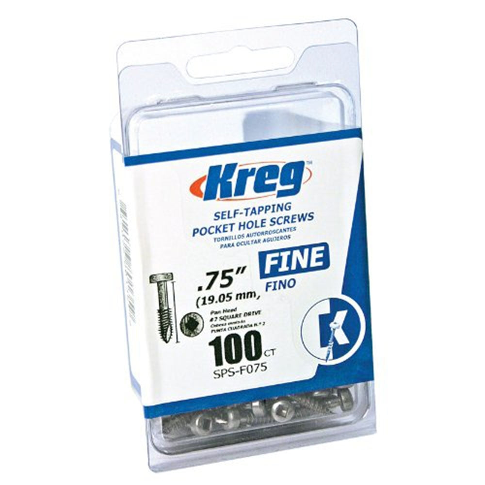 Kreg Pocket Screws - .75", #6 Fine, Pan-Head, 100ct