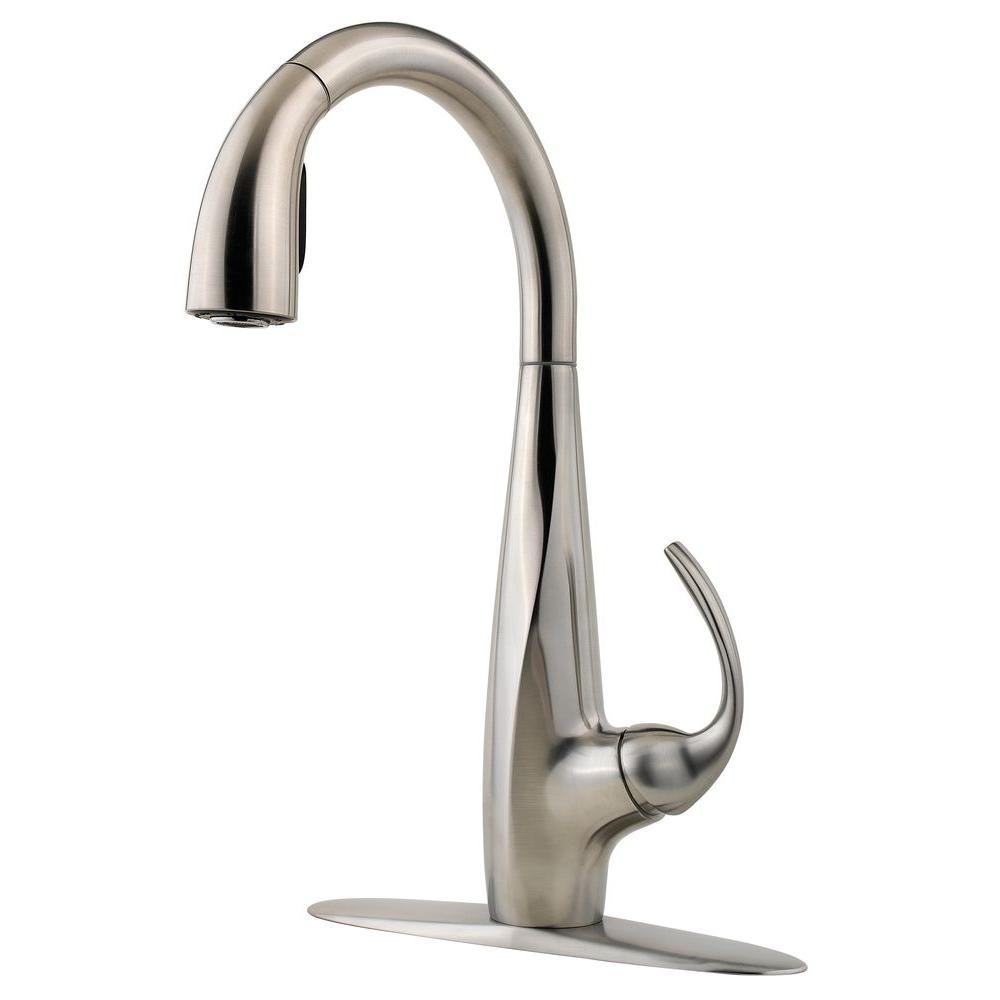 Avanti Single-Handle Pull-Down Sprayer Kitchen Faucet in Stainless Steel