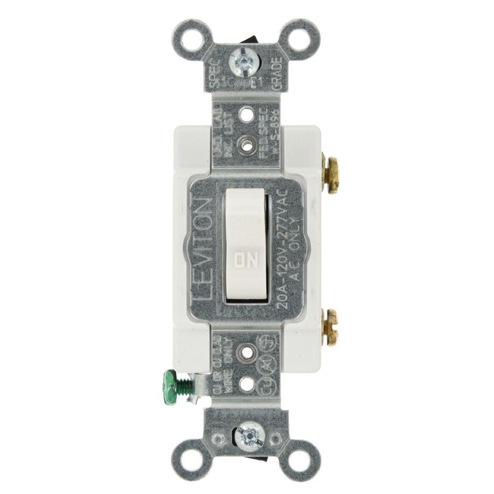 20 Amp Single-Pole AC Quiet Toggle Switch, White