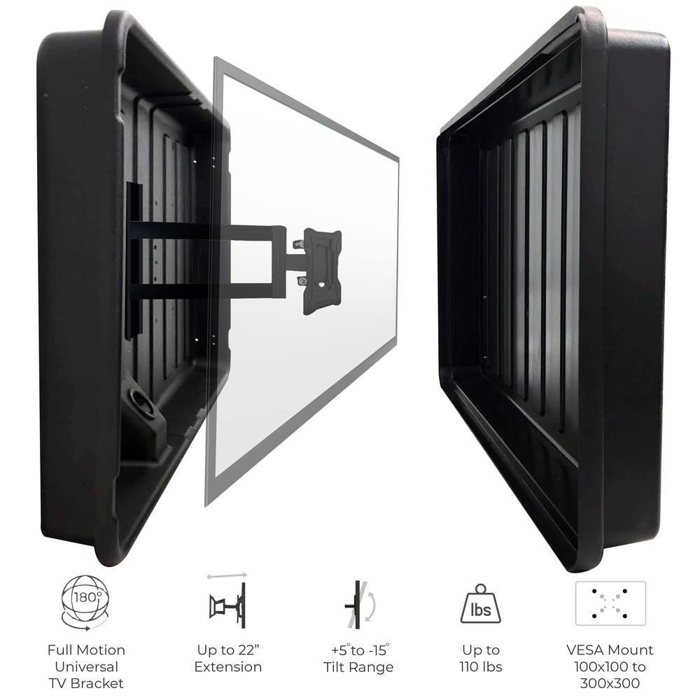 Waterproof Impact Resistant Outdoor Hard Shell TV Cover with TV Wall Mount Bracket