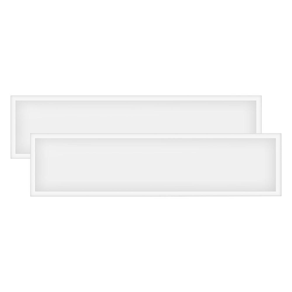 1 ft. x 4 ft. 40-Watt 5000K White Integrated Ceiling LED Flat Panel Light (2-Pack)