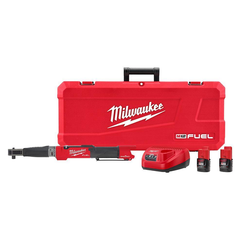 M12 FUEL ONE-KEY 12-Volt Lithium-Ion Brushless Cordless 1/2 in. Digital Torque Wrench Kit with Two 2.0 Ah Batteries