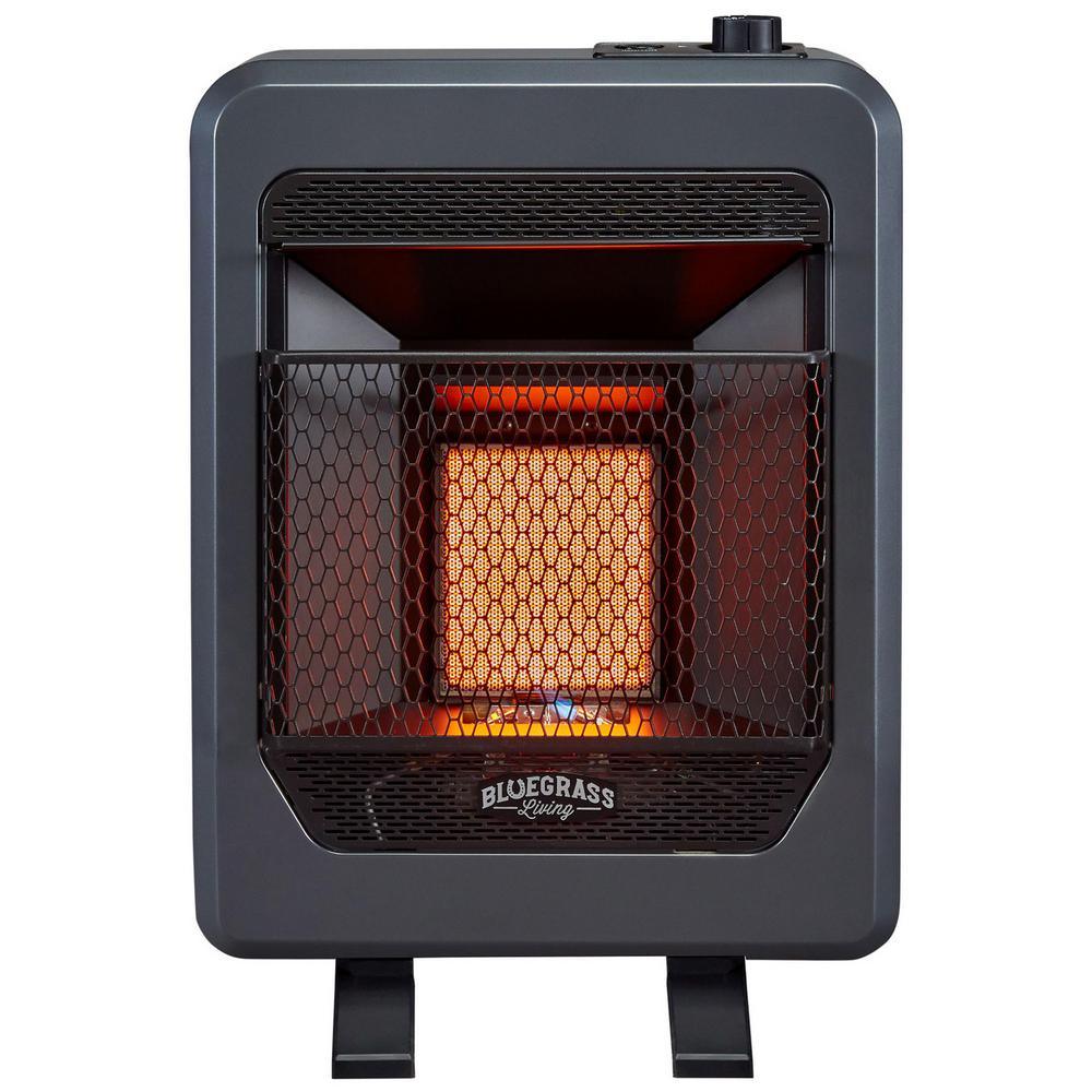 10,000 BTU Vent Free Propane Gas T-Stat Control Infrared Gas Space Heater with Base Feet