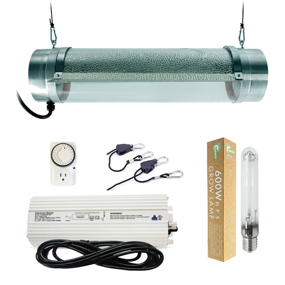 600-Watt HPS Grow Light System with 6 in. Cool Tube with Wing Reflector