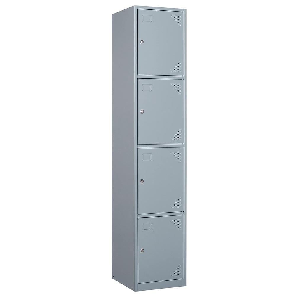 Mlezan Storage Locker 4-Doors with Keys for Employees School Gym in Gray 17 in. D x 15 in. W x 71 in. H