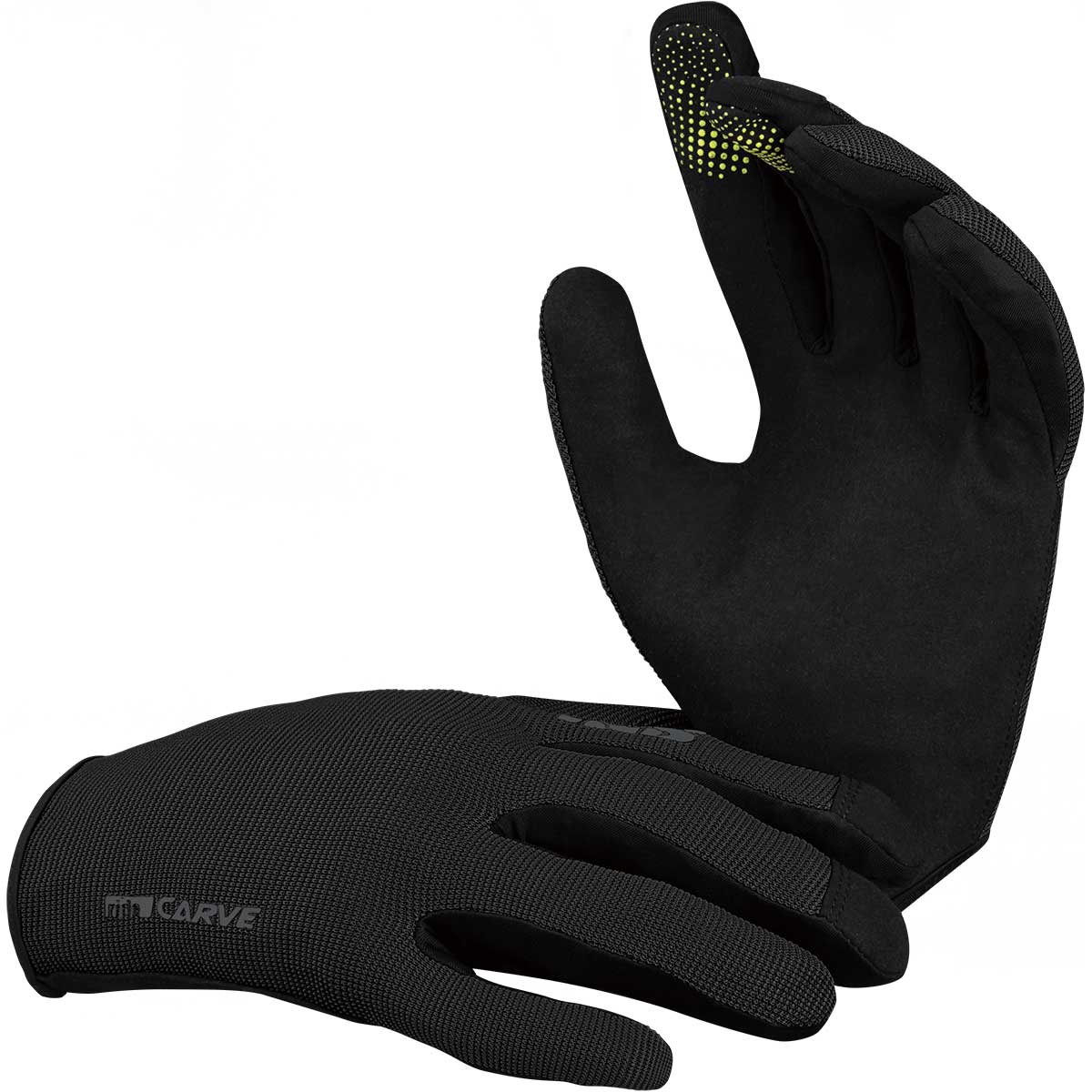 iXS Carve Womens Mountain Bike Full Finger Gloves, Black, Slip On, X-Small