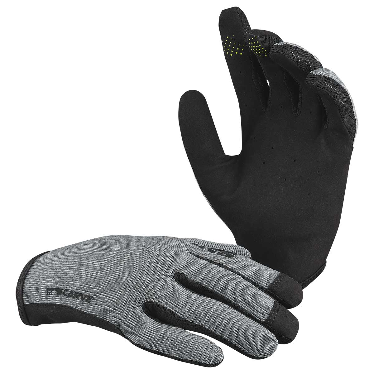 iXS Carve Mens Mountain Bike Full Finger Gloves, Graphite, Slip On, Medium