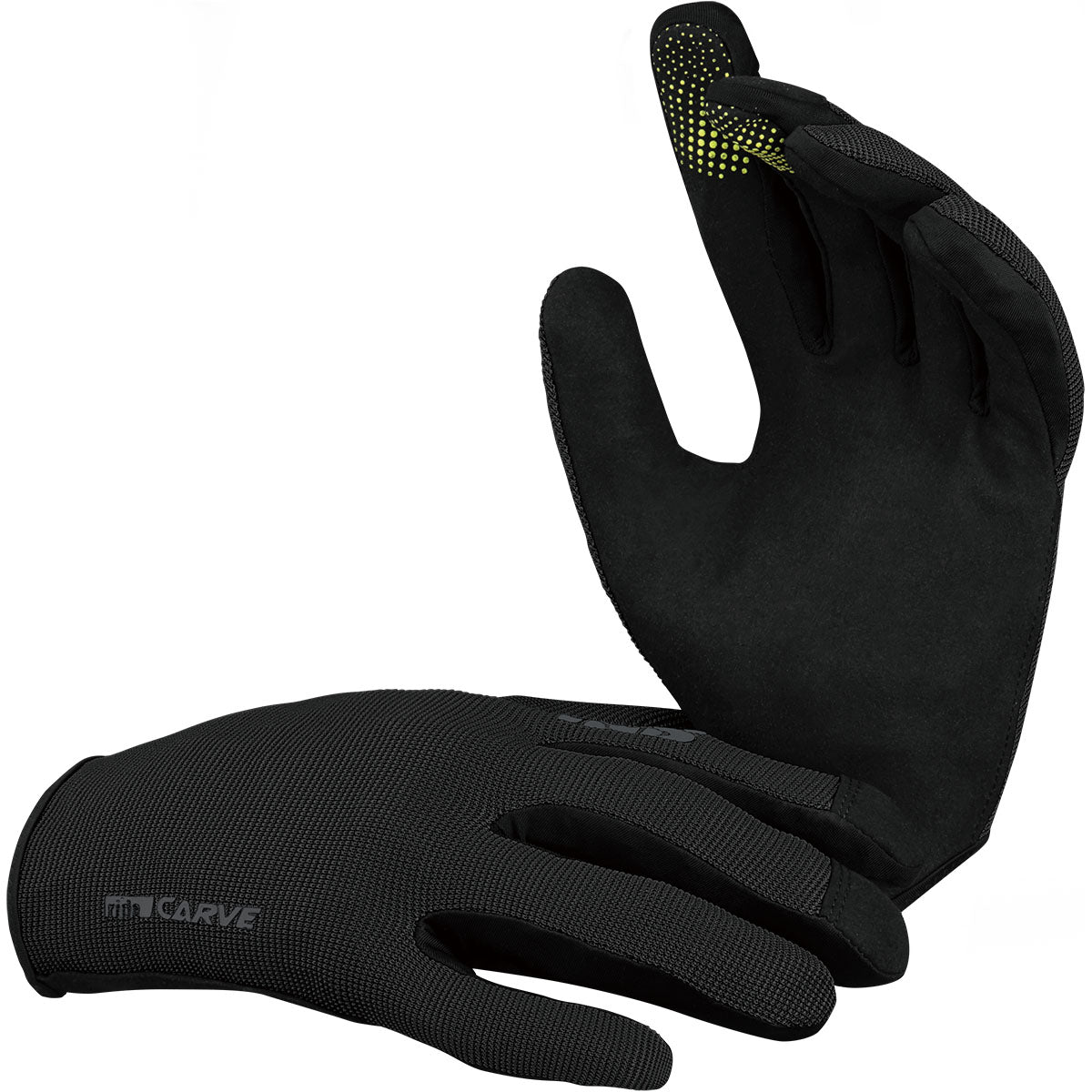 iXS Carve Kids Mountain Bike Full Finger Gloves, Black, Slip On, Kids Small