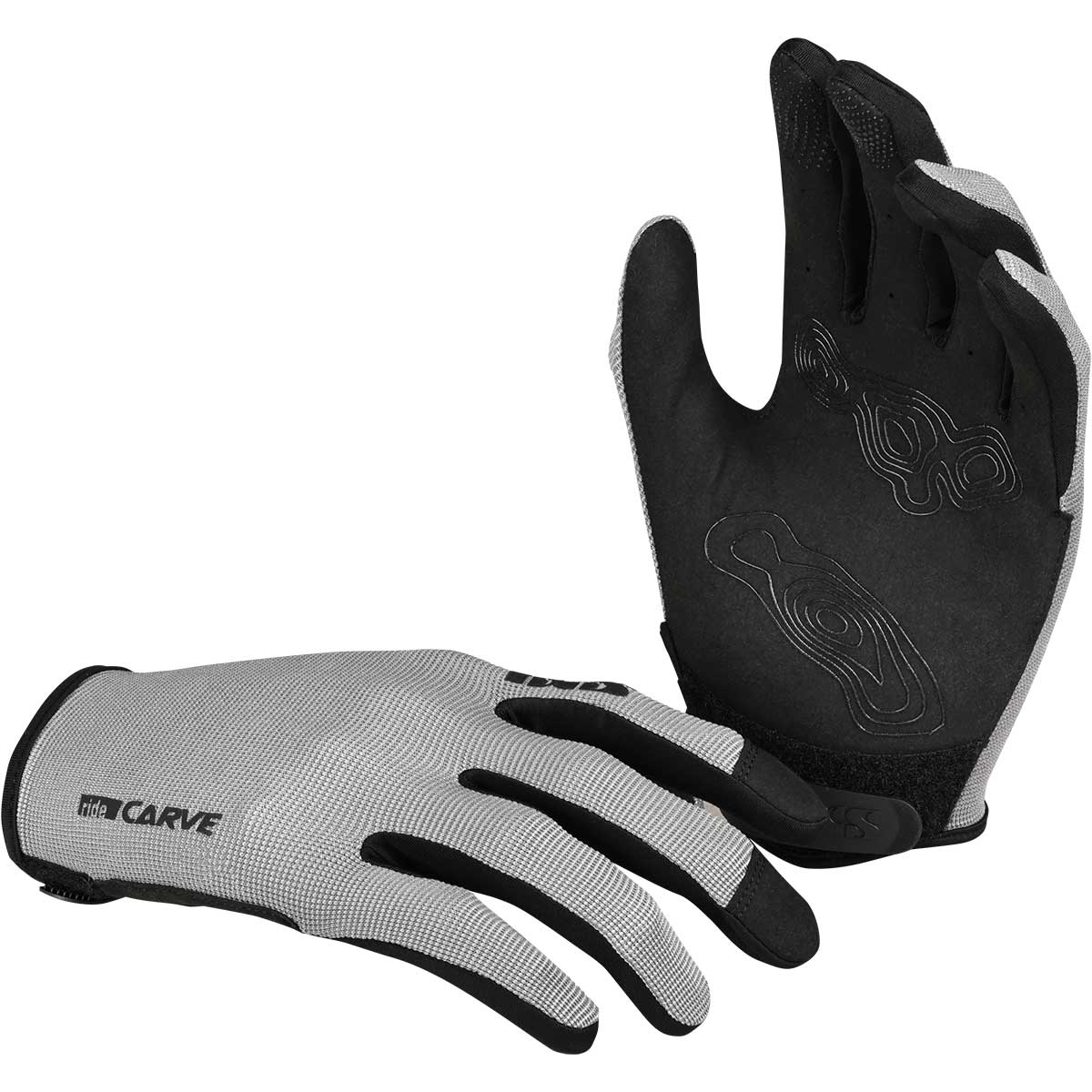iXS Carve Digger Mens Mountain Bike Full Finger Gloves, Graphite, X-Large