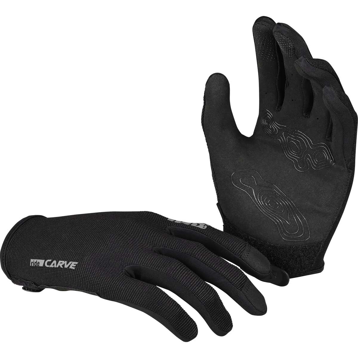 iXS Carve Digger Mens Mountain Bike Full Finger Gloves, Black, Medium