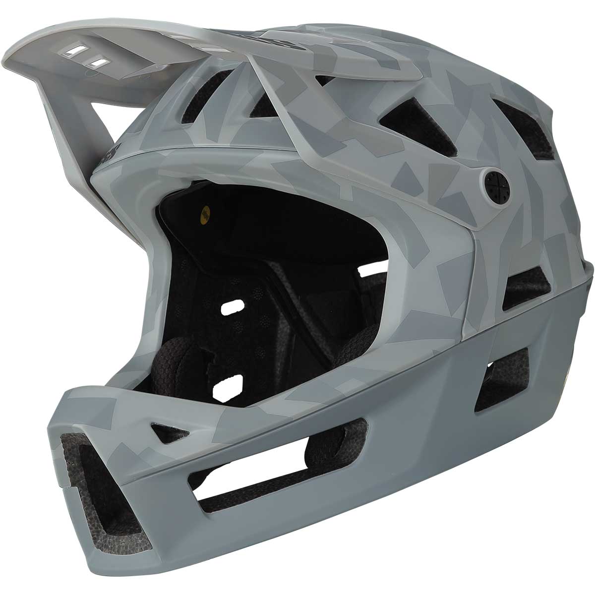Mountain Bike Helmet iXS Trigger FF MIPS Enduro Mountain Bike Full Face Grey Camo, SM(54-58cm)