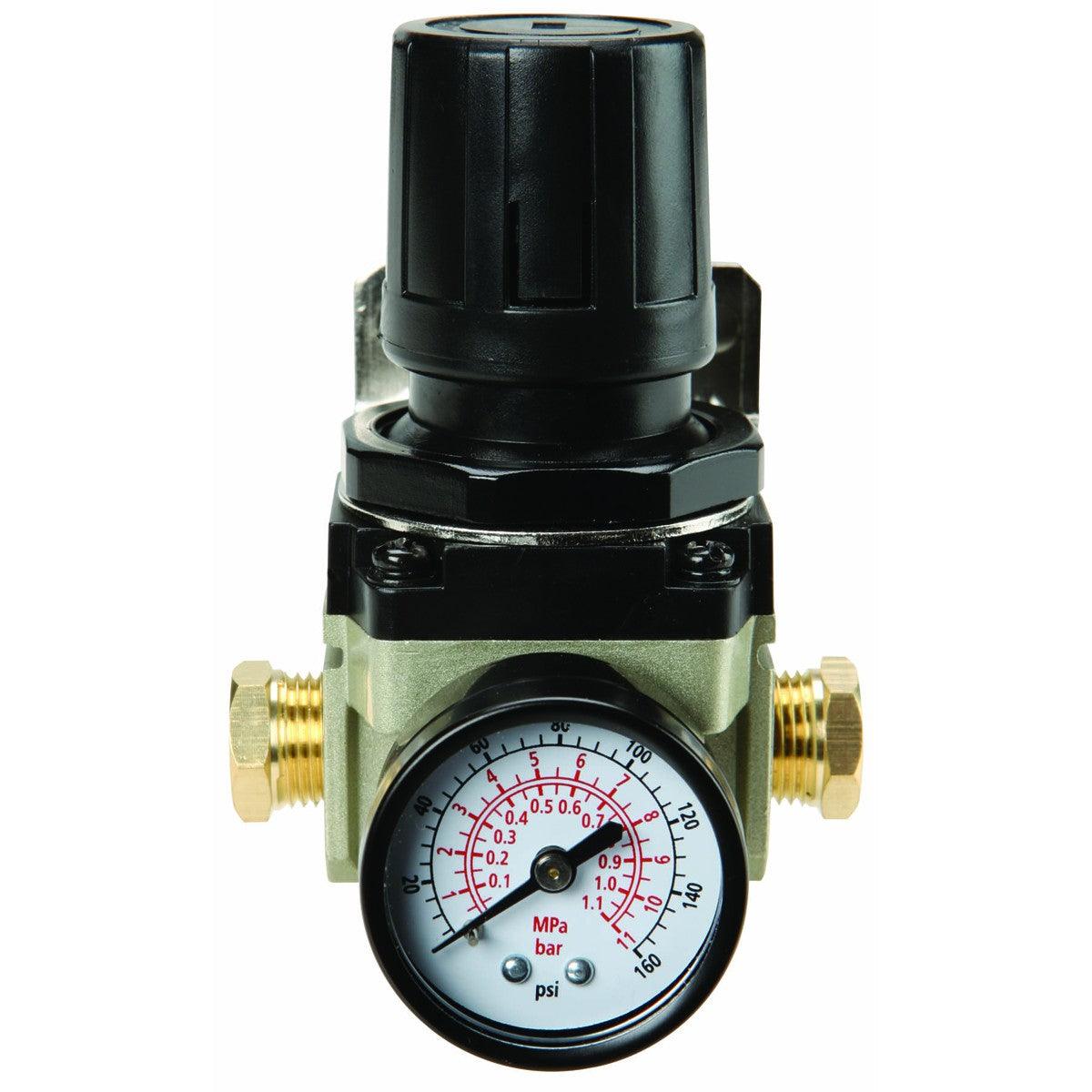125 PSI 3/8 in. NPT Air Flow Regulator with Dial Gauge