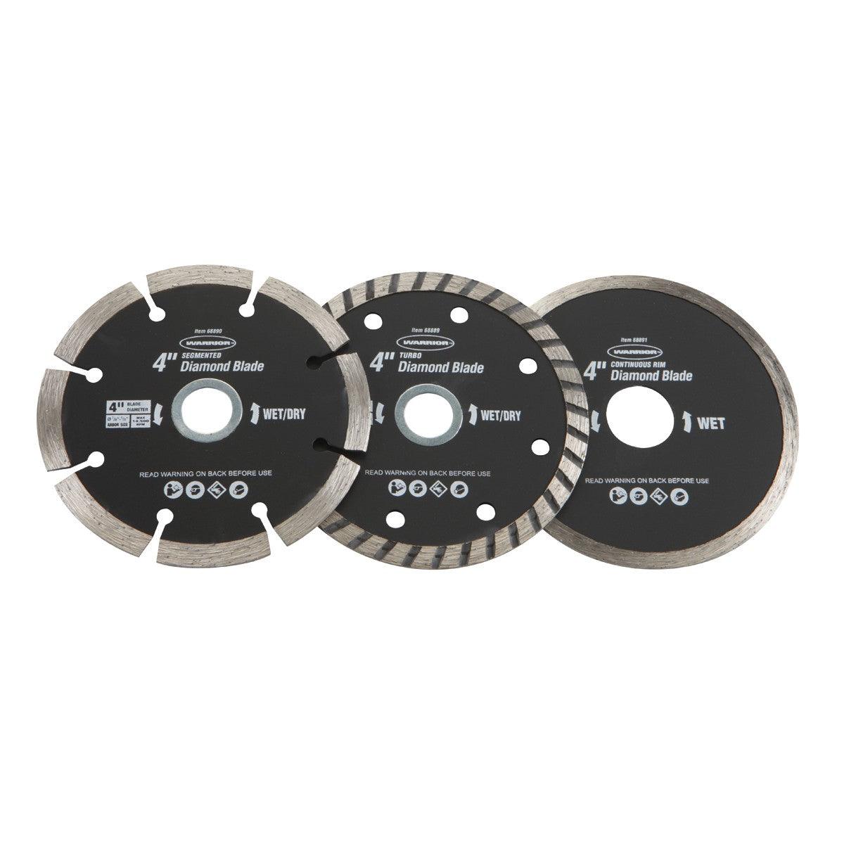 4 in. Masonry Diamond Blade Assorted Set, 3 Pc.