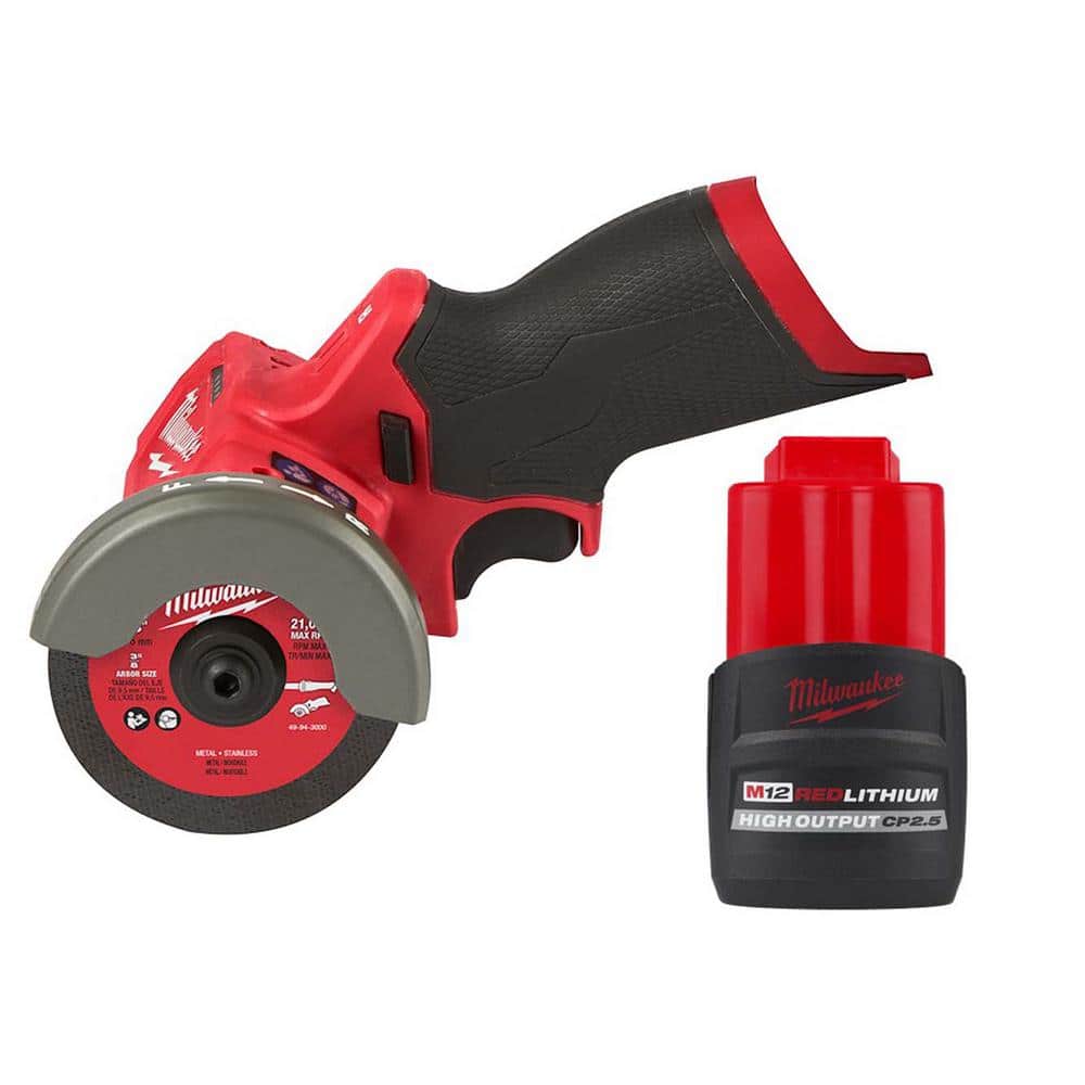 Milwaukee M12 FUEL 12V Lithium-Ion Brushless Cordless 3 in. Cut Off Saw w/High Output 2.5Ah Battery